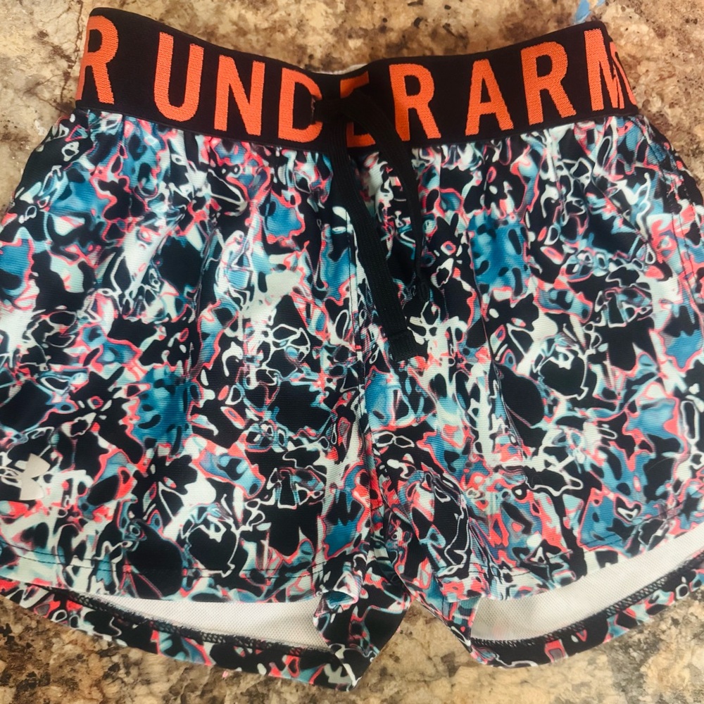 Under Armour girls lined  Patterned Shorts - Multicolor size YXS 5/6